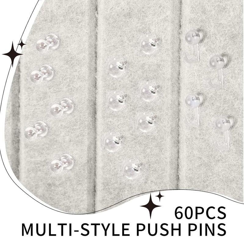 Himake Large Felt Bulletin Board 47" x 35", Cork Board for Walls 12 Pack with 60 Safe Removable Adhesive Tabs, Felt Boards for Home Office Classroom with 50 Push Pins, Light Camel - Image 5